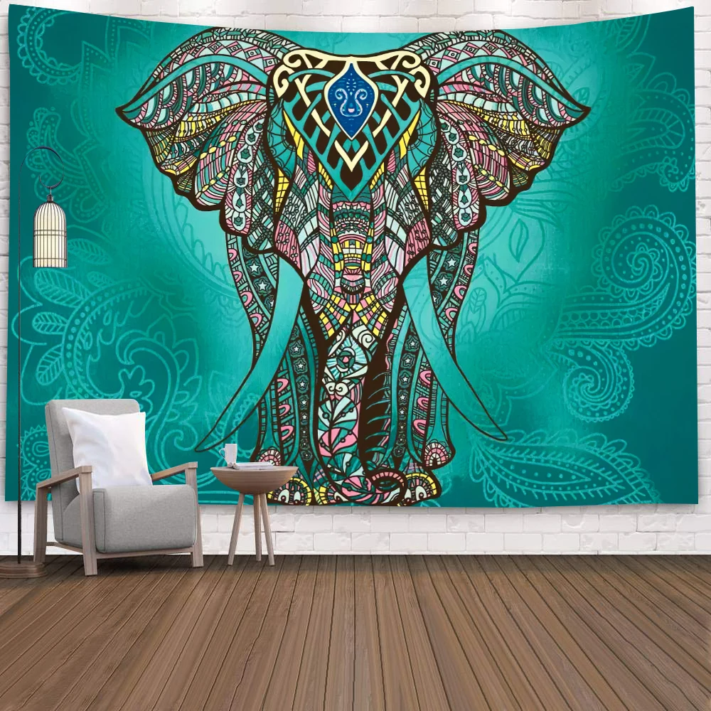 Mandala Pattern Indian Tapestry Wall Hanging Decor Bohemian Art Psychedelic Elephant Tapestries Beach Towel Wll Travel Blanket