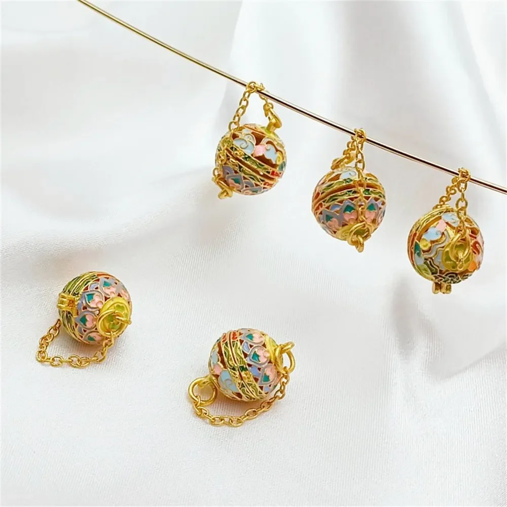 قلادة كيس بسبعة ألوان من الذهب الرملي عيار 18 قيراط، قلادة مصنوعة يدويًا، إكسسوار قلادة قابل للفتح #3