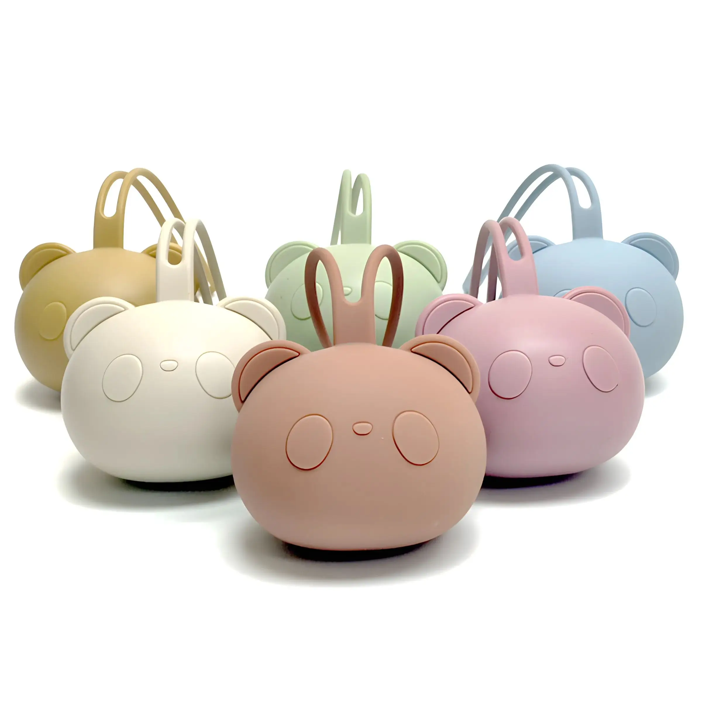 Bear Pacifier Bag Baby Soother Silicone Dust Organiser Bag Portable Baby Pacifier Chain Bag