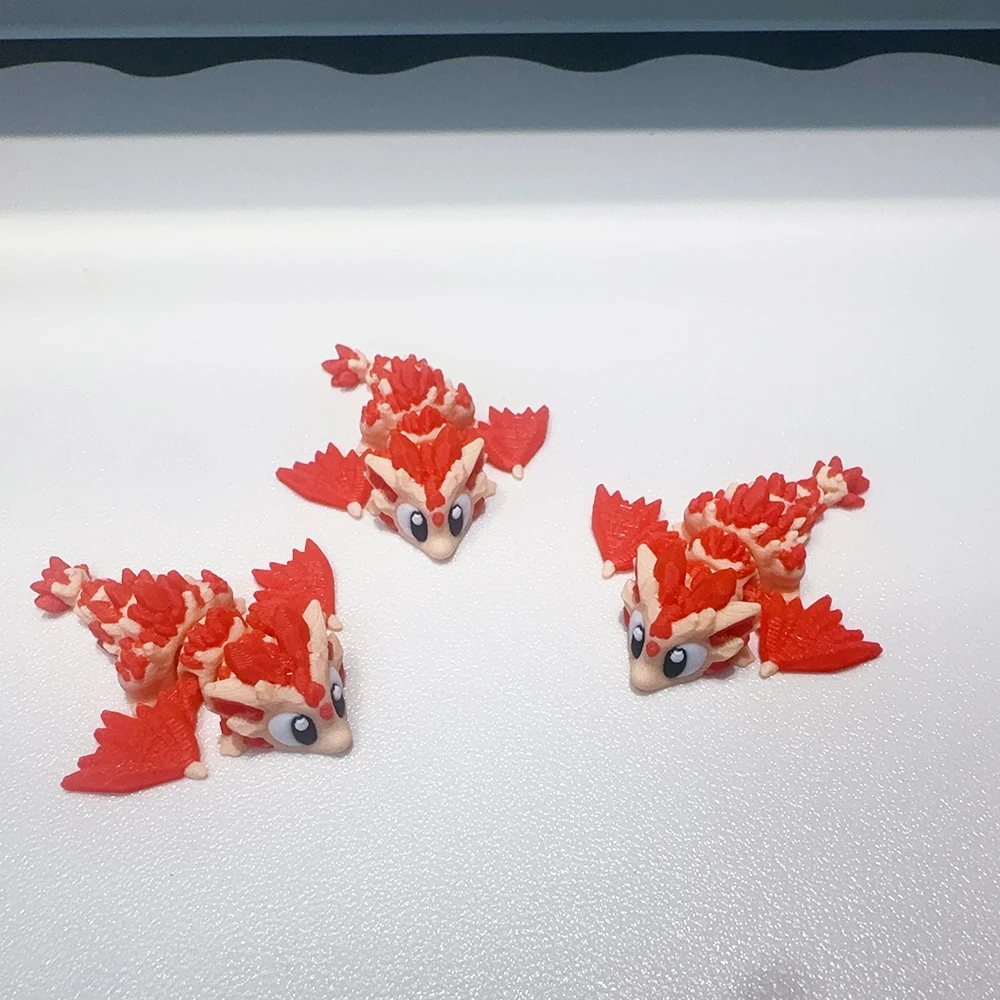 ثلاثية الأبعاد مطبوعة لطيف الأحمر كريستال التنين والكريستال التنين البيض نموذج البلاستيك زخرفة سطح المكتب الديكور النحت هدية عيد #3