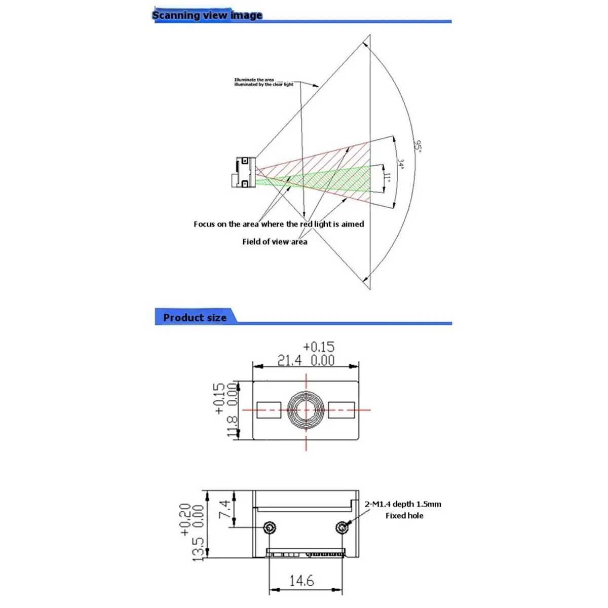 AAAE GM65S 1D 2D QR Code Image Barcode Identification Module Scanner Scanning Embedded BarCode Reader Board with Cable