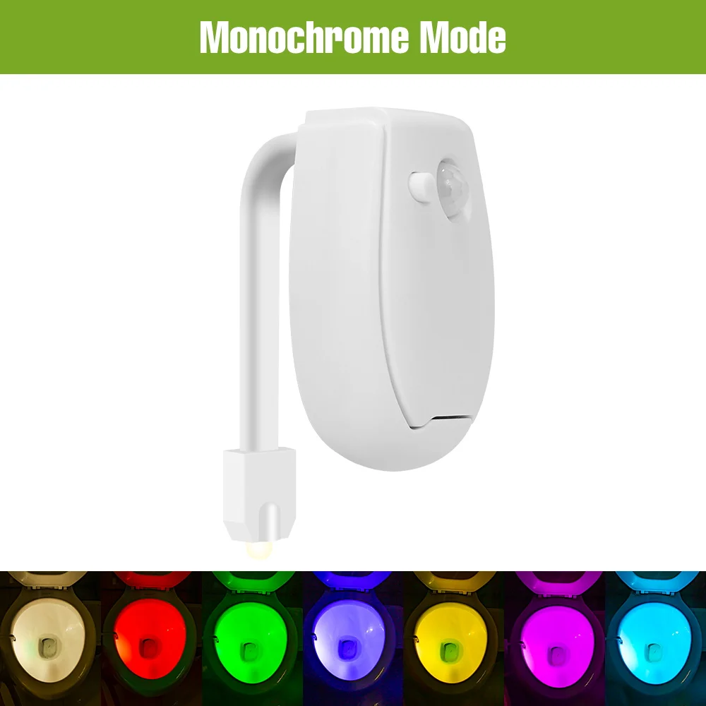 LED Toilet Lamp Waterproof Toilet Bowl Seat Backlight Smart PIR Motion Sensor Nightlight WC Atmosphere Lighting 7 Colors 3 Modes