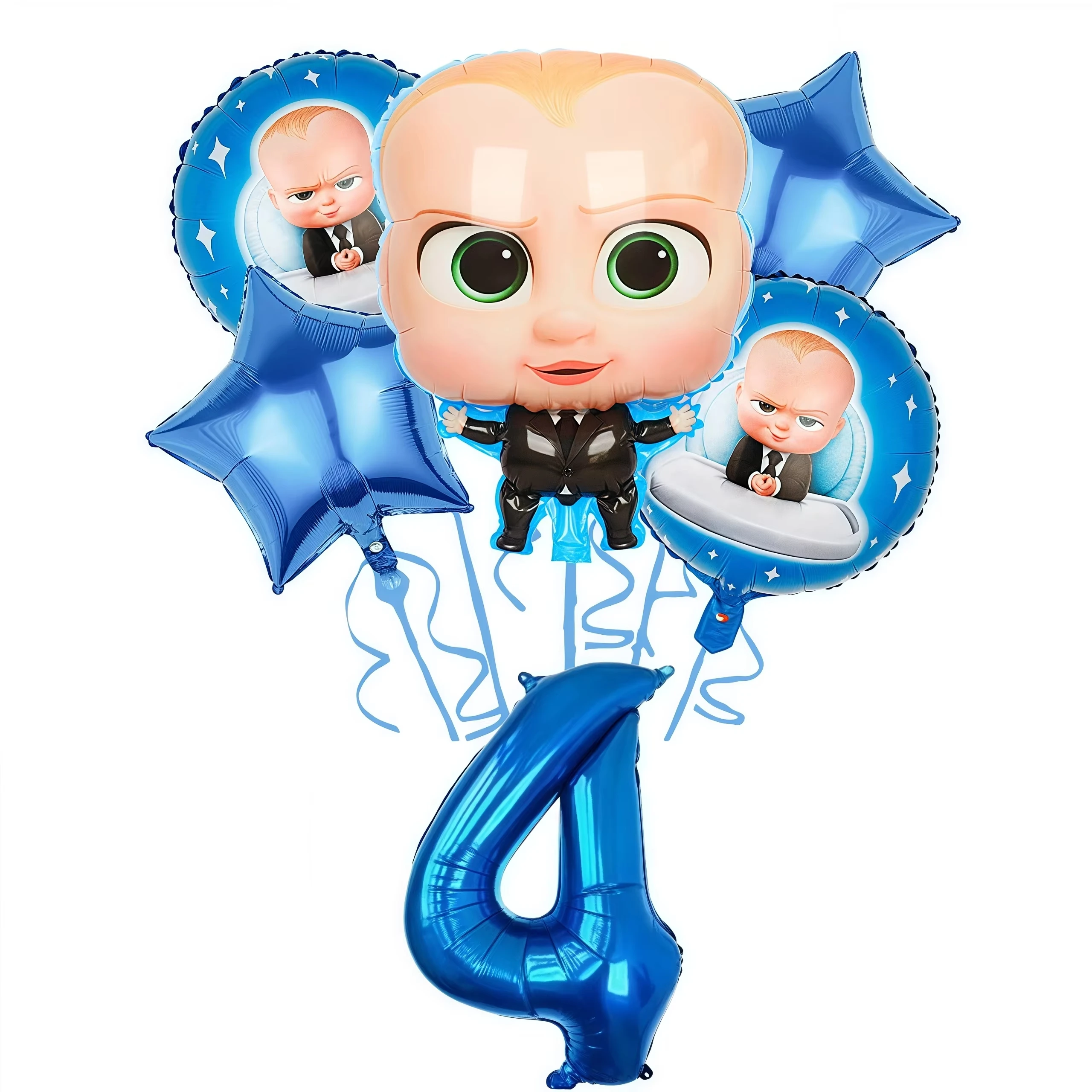 Bossed Baby Cartoon Geburtstagsparty Dekoration Einweggeschirr-Set Teller Becher Ballon-Set Kinder Baby-Shower Zubehör Geschenk