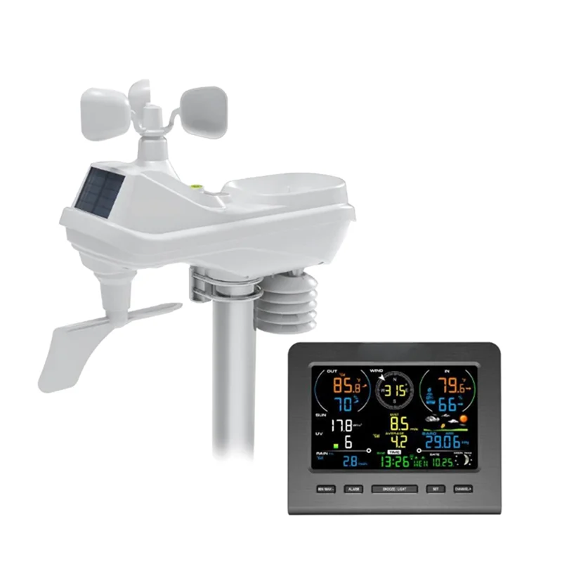 A41T 7 In 1 Wifi Weather Station With Remote Monitoring Indoor Outdoor Temperature Humidity Light Index Forecast US Plug