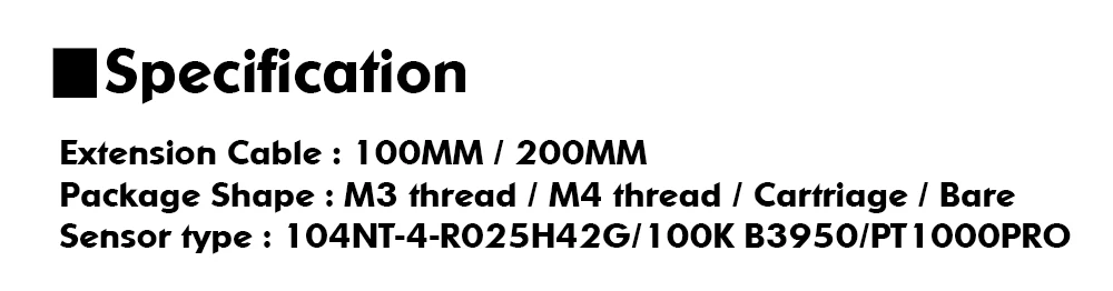 C Trianglelab ® Glaskopf 100K 3950 1M & 2M 100k Ohm B3950 Thermistor 280 ℃ für Ender 3 CR10 Ender 5 Rapido Hotend – Detail 27