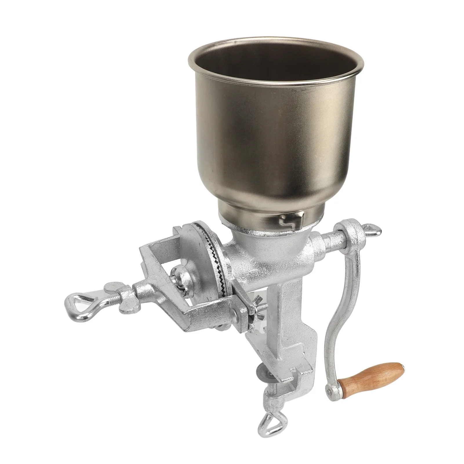 Hand Crank Grain Mill Tin Plating Cast Iron Hand Operated Corn Grinder Manual Mill for Oats Wheat Coffee Nuts Rice Flour Home