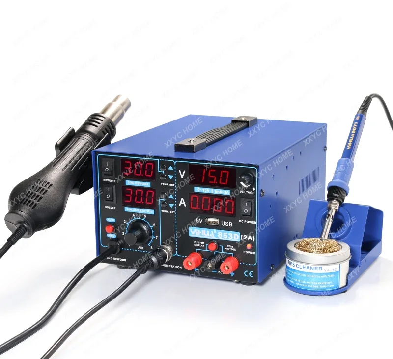 853D 2A with USB Rework Station Welding Hot Air Rework Station 3 in 1 220V/110V 33*27*21CM