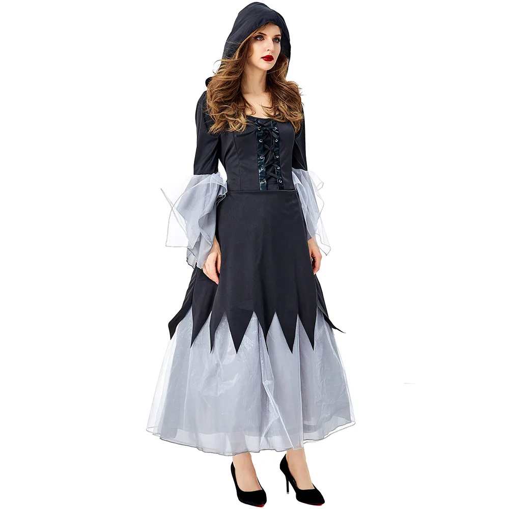 loween Witch Cosplay Costume Magic Robe Role-plang Dr with Hat Gypsy Sle Women's Faion Stage Performance Clothes