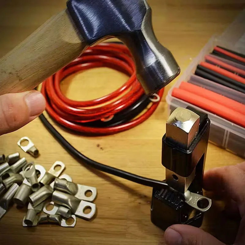 Cable Hammer Crimper Electrician's Wire Terminal Welding Tool Riveting Pliers for 16 to 3/0 Gauge AWG20 terminal crimping