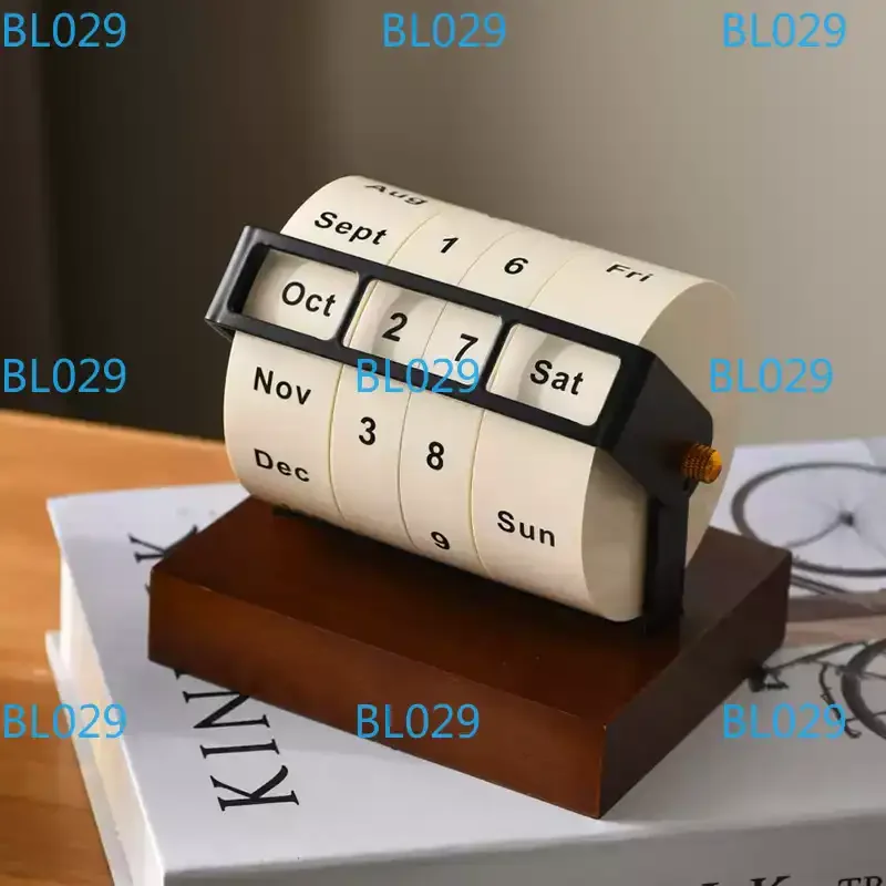 Large Rotating Desk Calendar - Desktop Decorations, Desktop Calendar, Perpetual Calendar, Countdown - Wheeled Perpetual Calendar
