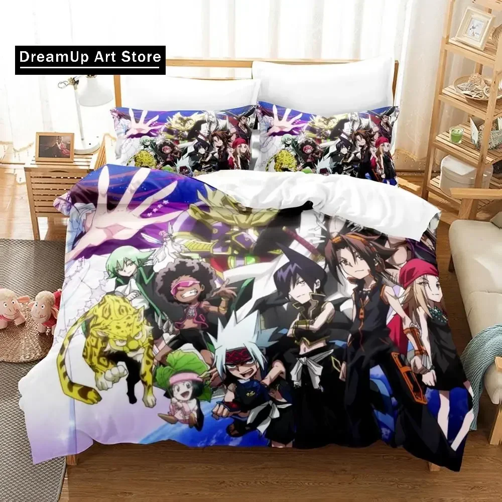 3D Print Fashion Shaman King Anime Bedding Set Boys Girls Twin Queen Full Size Duvet Cover Pillowcase Bed Set Adult Bedroom