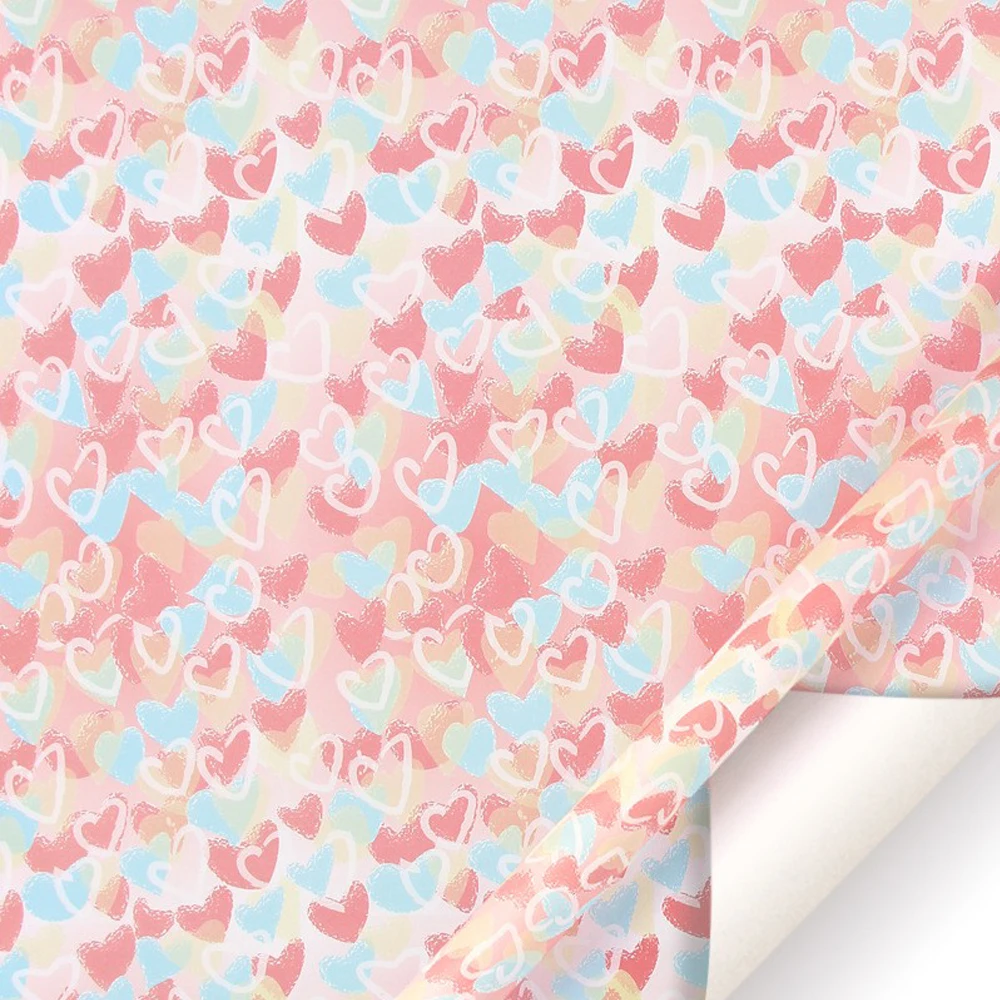 50*70cm Valentine\'s Day Gift Wrapping Paper DIY Craft Paper Birthday Gift Wrapping Paper Colorful Love DIY Bag Book Paper Decora