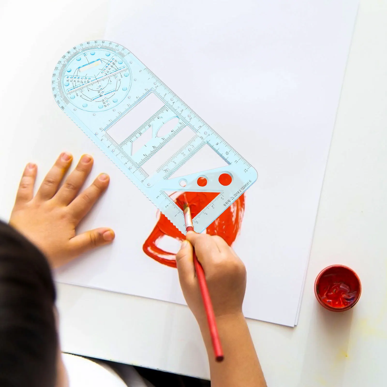 Geometric Drawing Rulers Set Multifunctional Plastic Drafting Template Mathematics Examination School Supply Tools