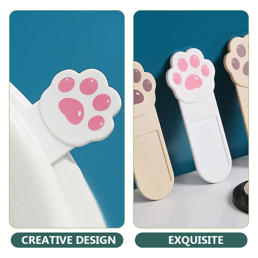 

6Pcs Cat Paw Toilet Seats Lifter Strong Adhesive Portable Touch Free Bathroom Supplies for Travel Home Public Restroom Use Lid