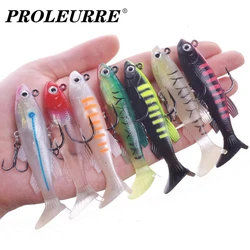 1 adet Jig Wobblers yumuşak silikon Lures T kuyruk yumuşak yem Pike deniz bas yapay Swimbait için 7.5cm 11.5g balıkçılık mücadele