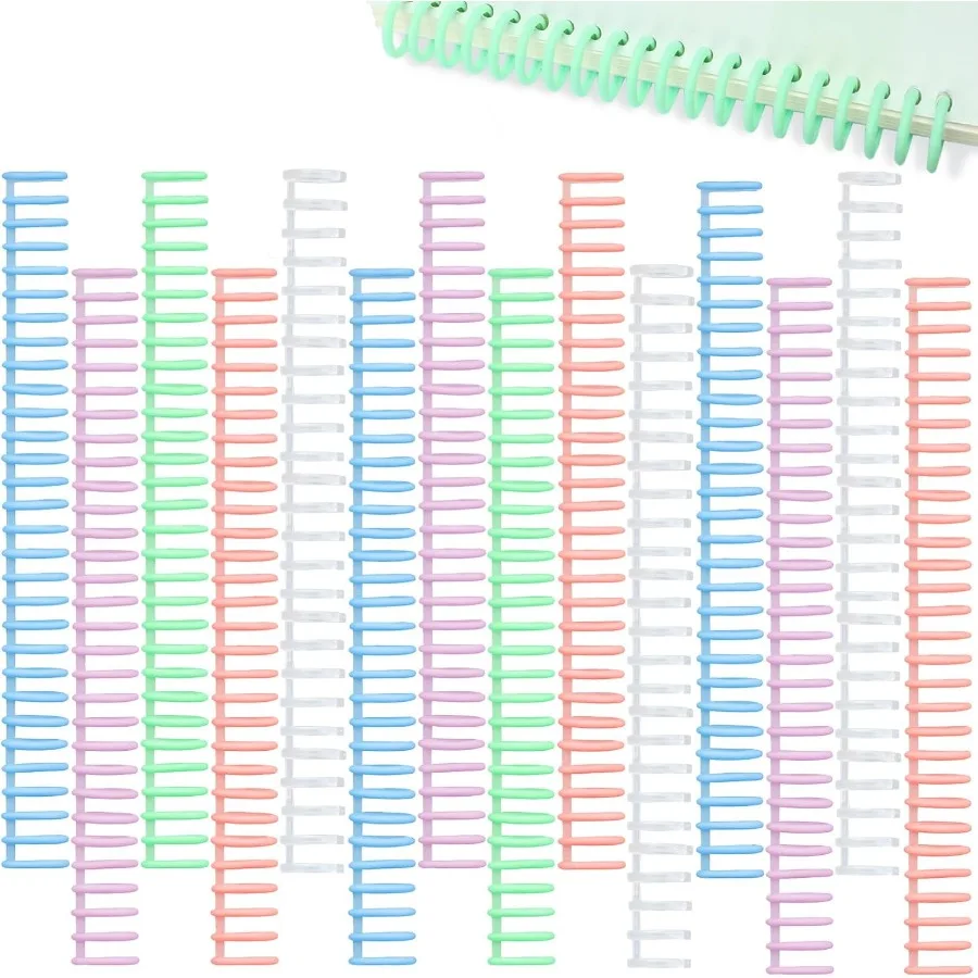 

15 шт. пластиковые расчески для переплета, 30 колец, катушки для переплета, диаметр 3, 4 Ih, расческа, шипы для переплета, разные цвета, 80 листов Capaci