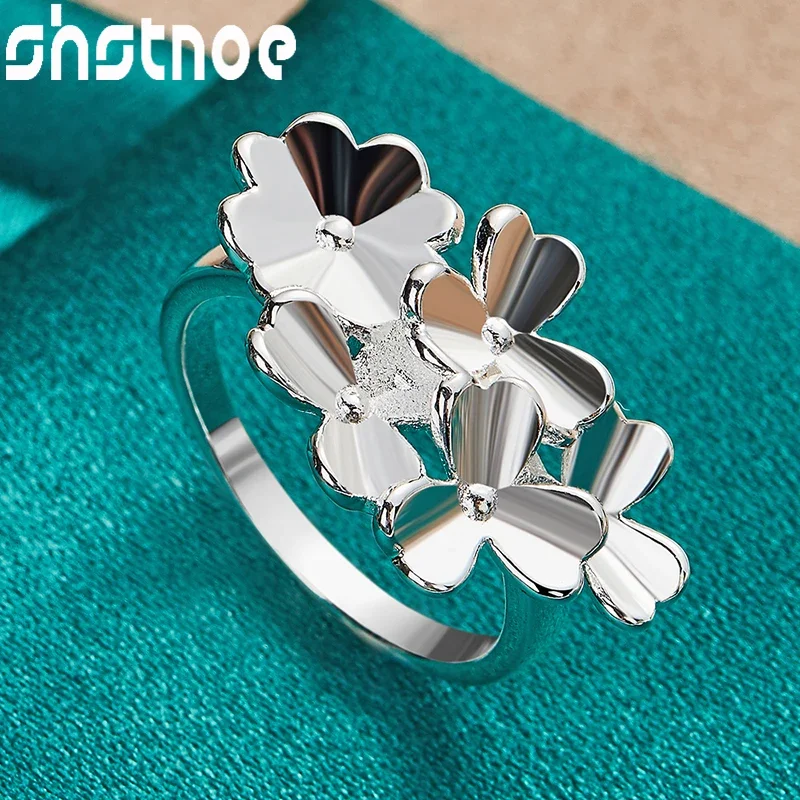 

SHSTONE 925 Sterling Silver Ring Women’s Flowering Rings Wedding Engagement Fashion Jewelry Luxury Birthday Party Gift