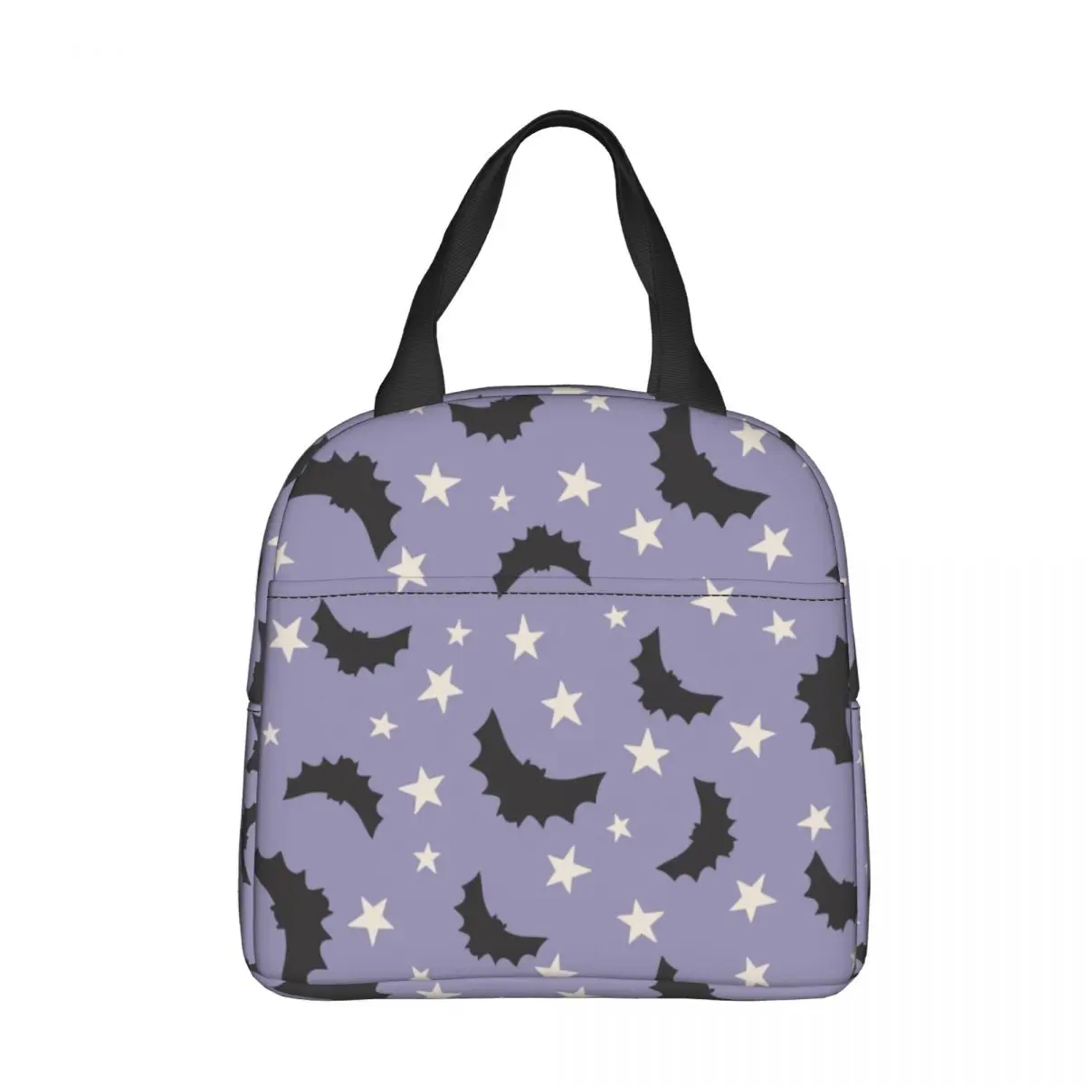 Cartoon Bat Halloween Gothic Insulated Lunch Bags Portable Lunch Container Thermal Bag Tote Lunch Box School Picnic Food Bag