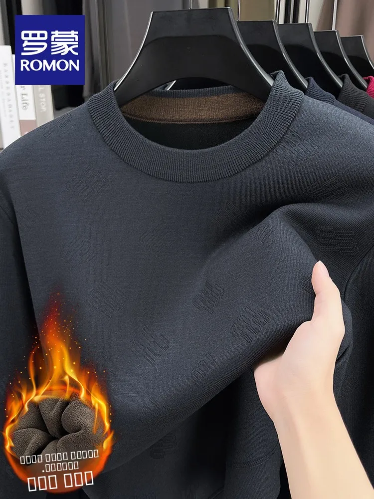 

Теплая трикотажная футболка с начесом для мужчин и молодежи, повседневная, модная, зимняя, базовая, внутренняя одежда