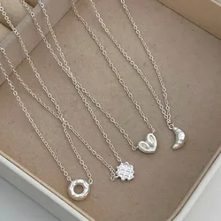 New Trendy Silver Color Necklace Bread Food Cute Donut Simple Sweet Croissant for Women Girl Fashion Jewelry Dropship Wholesale