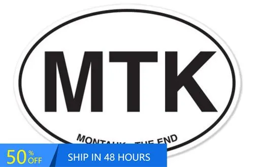 Montauk The End Oval Cool Car Motor Home Camper Van Boat Waterproof Vinyl Decal Accessory Cute Retro Trendy