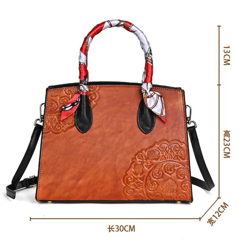 MOTAORA New Vintage Women Shoulder Bag 2024 Genuine Leather Handmade Carved c Ladies Large Capacity Casual Crossbody Bags