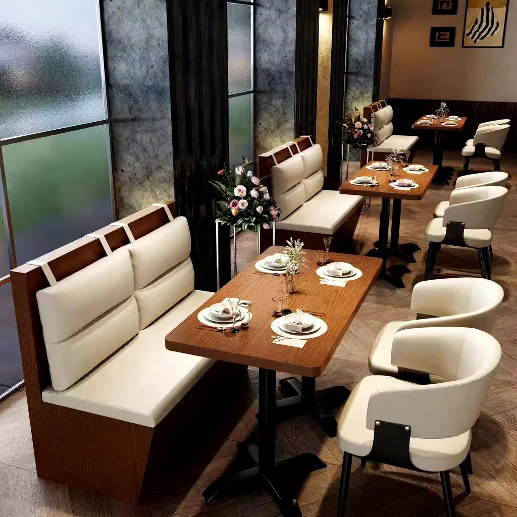 High-end Restaurant Western Restaurant Modern Commercial Hotel Table Dining Restaurant Cafe Chairs Booth Table Sofa Durable