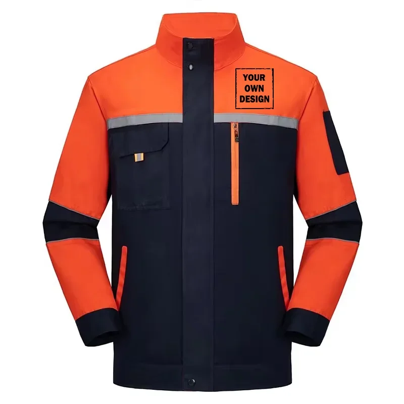 Custom Logo Workwear DIY Design Long Sleeve Zipper Top Car Repair Cleaning Uniform Men Women Work Shirt Customized