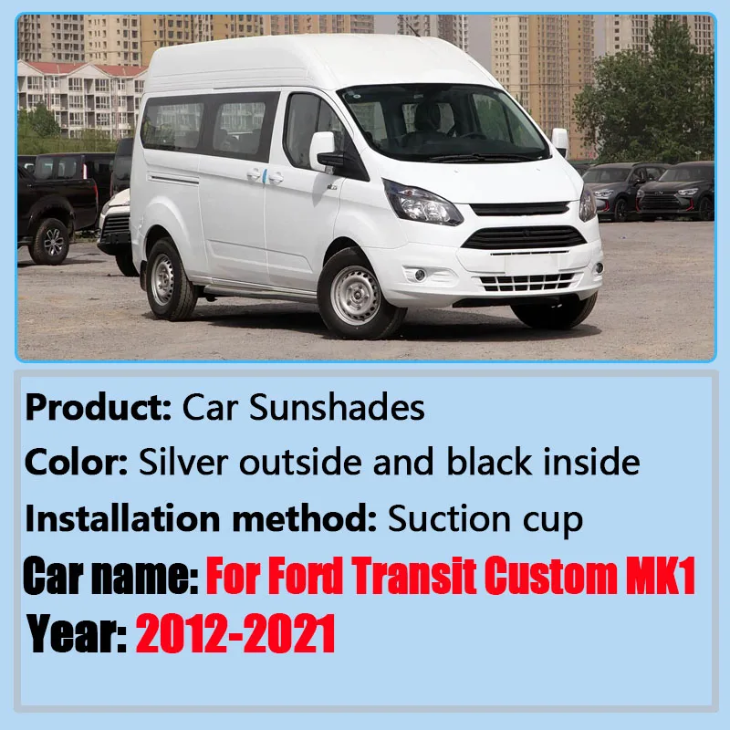 For Ford Transit Custom MK1 2012-2021 LWB Window Windshield Sunshade Cover Bodykit Sunscreen Sun Visors Anti-UV Car Accessories
