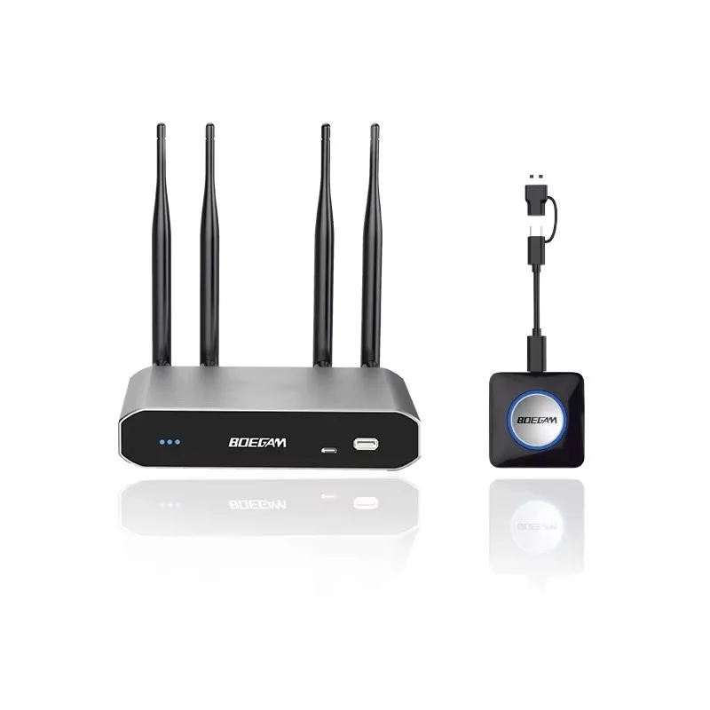 

Беспроводная система презентаций BYOM 4K 60 Гц с функцией дублирования экрана нескольких устройств одним нажатием для конференц-залов и корпоративных помещений, Plug & Play