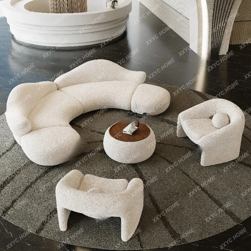 XXSemicircular curved sofa, beauty salon, hotel lobby office, business meeting and negotiation, rest area reception