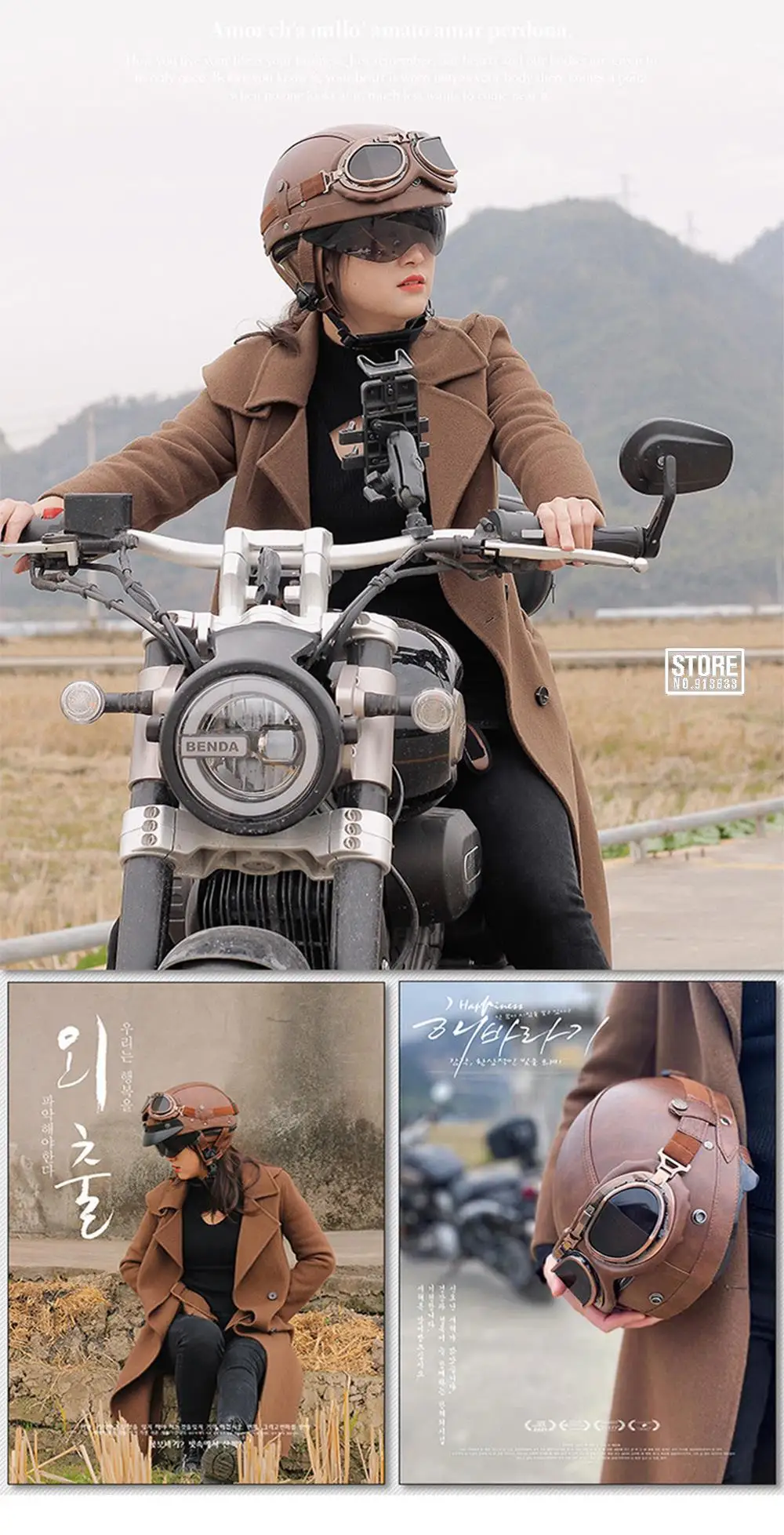 Retro Motorrad Helm DOT Zertifizierung Moto Helm Männer Frauen Halb Helm HD Objektiv Casco Vier Jahreszeiten Reiten Roller Capacetes – Detail 11