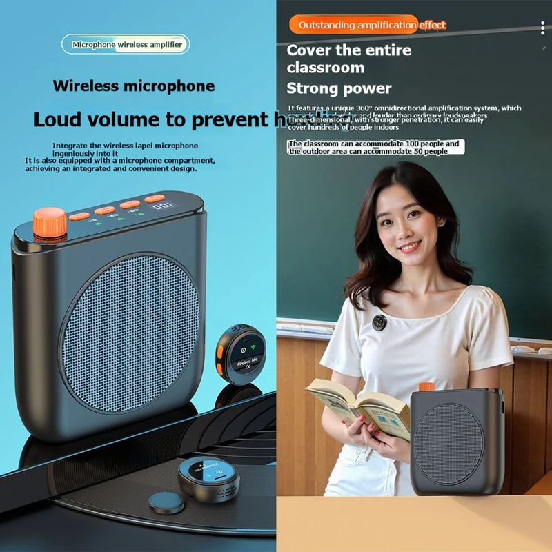 ◉Portable Magnetic Loudspeaker Voice Amplifier Mini Audio Speaker for Teachers Tour Guide Classroom Outdoor Speech