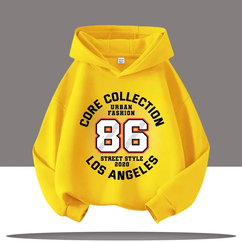 جديد الخريف الشتاء الرجعية الرقمية الكرتون رسالة مطبوعة الأطفال مقنعين البلوز صبي فتاة البلوز عارضة أزياء طفل هوديي #4