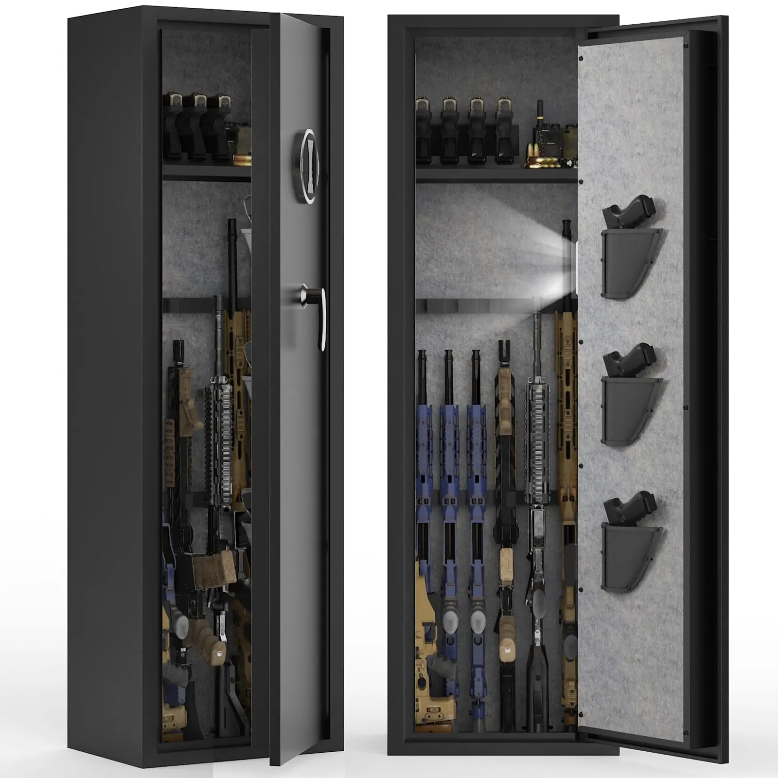 5-8 Gun Safe Rifle, Gun Safes for Home Rifle and Pistols, Gun Cabinet with Privacy Virtual Password and Alarm Function