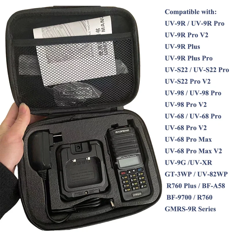 Baofeng UV-9R Pro Plus Walkie Talkie Carrying Case Handbag Storage UV-68 Pro Max V2 Portable Ham Radio Launch Hunting Bags UV-98