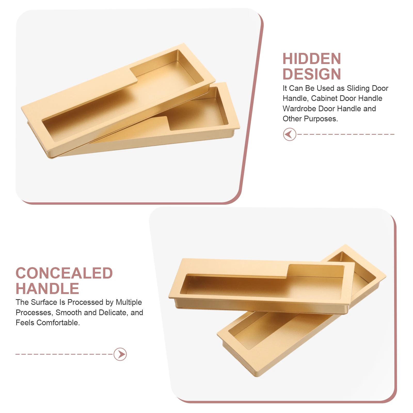 

2Pcs Elegant Cabinet Door Handle Hidden Design Recessed Handle Zinc Alloy Quality Craftsmanship