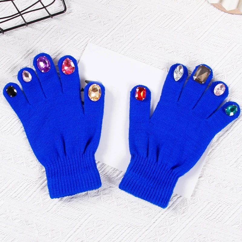 Winter Autumn Touchscreen Gloves for rhinestone Nail Decor Gloves Windproof Women Teens Women Knitted Cute Gloves Mittens