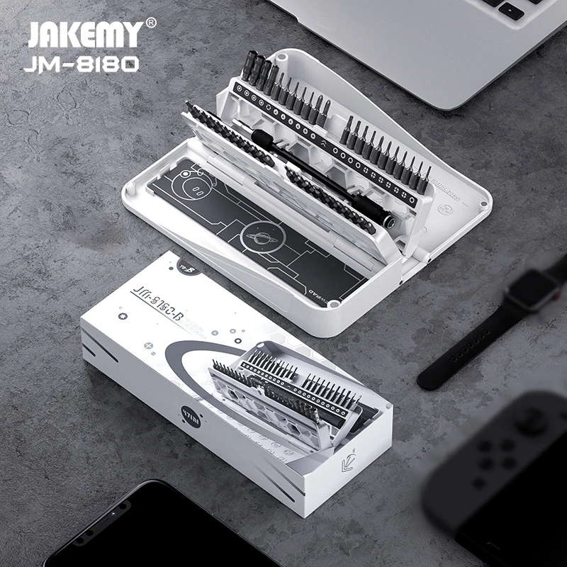 JAKEMY JM-8180 Precision Magnetic Screwdriver Set CR-V Bits Screw Driver Kit for Mobile Phone Computer PC Repair Hand Tools