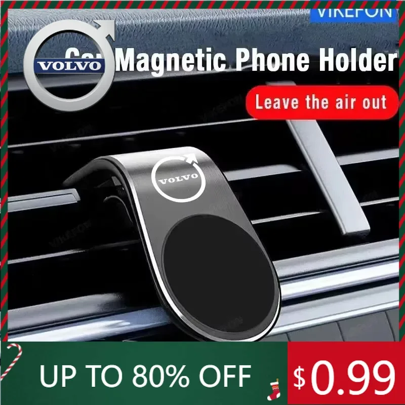 Emblemas soporte magnético para teléfono de coche soporte para teléfono inteligente Clip para Volvo XC90 V90 V60 XC60 V40 S80 S60 S90 C40 XC40 V70 XC70 C30 C70 E