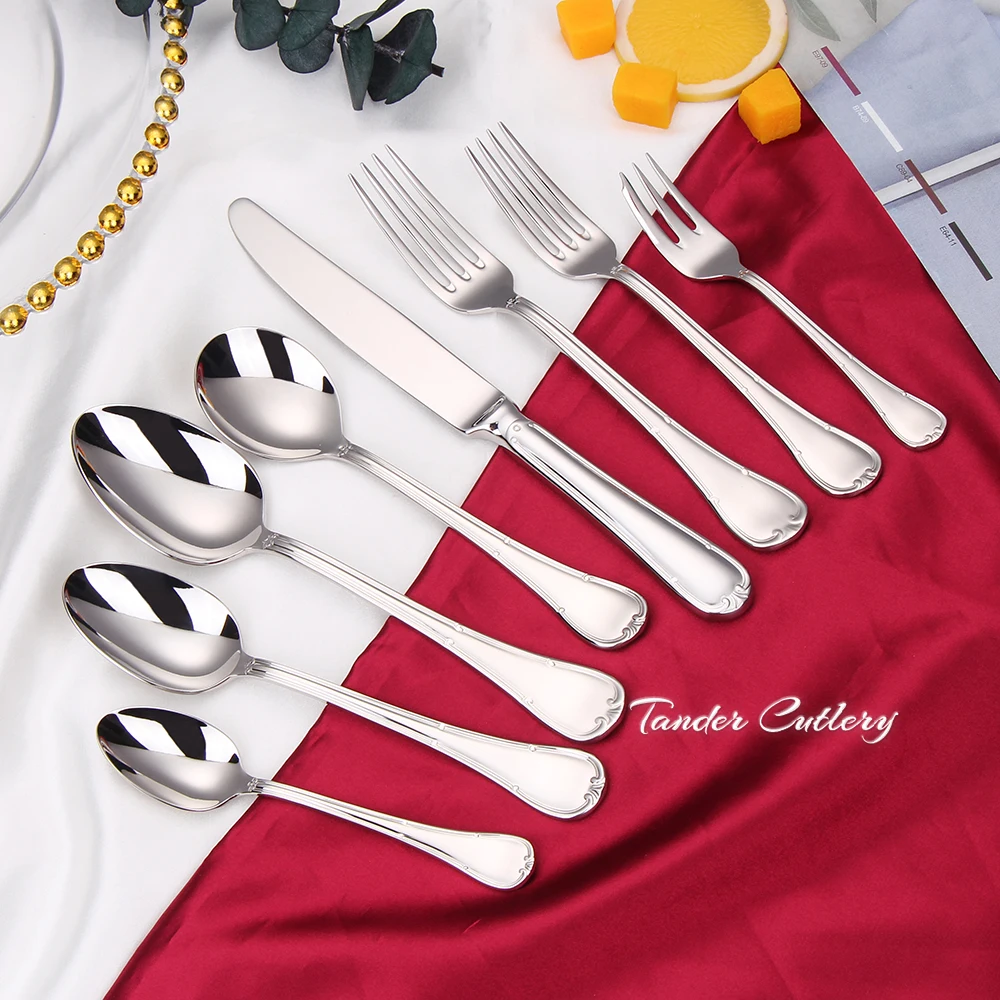 4/6 Piece Stainless Steel 304 Silverware Elegant Gold Accent Cutlery Set Wedding Home Flatware Mirror Fork Spoon Dishwasher Safe