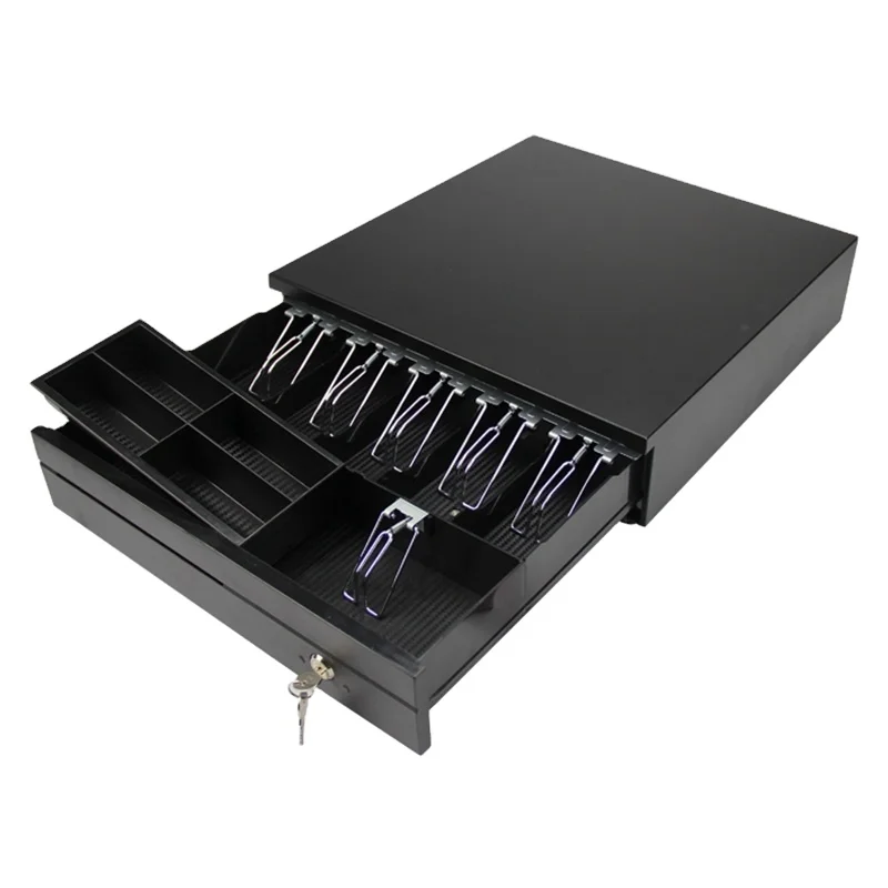 

Metal Cash Register Money Drawer Box for POS with 4 Biil 3 Tray for Retail and Supermarket