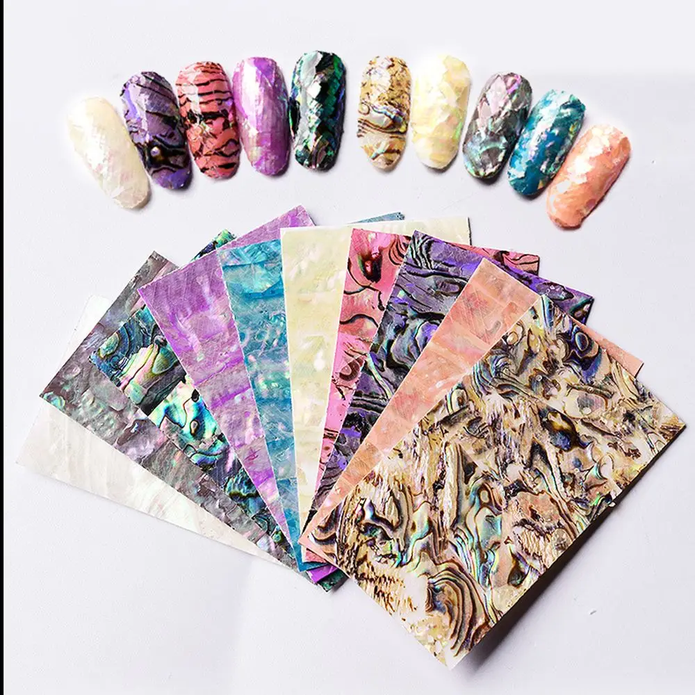 Adhesive Colorful Women Nails Foils Manicure DIY Nail Decals Nail Art Decoration 3D Nail Sticker Gradient Mermaid Flakes