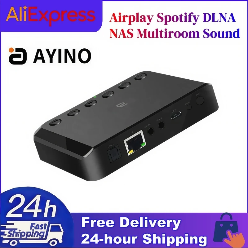 

AYINO WR320 Airplay Spotify DLNA NAS Multiroom Sound Stream Музыкальная шкатулка WIFI Bluetooth Беспроводной аудиоприемник Оптический адаптер