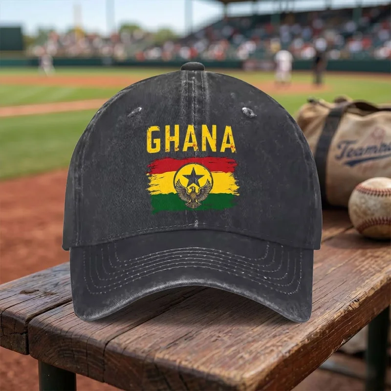 Ghana Flag Baseball Cap – Adjustable Buckle, Lightweight & Breathable, Unisex Daily Wear for Men/Women, Hand Washable
