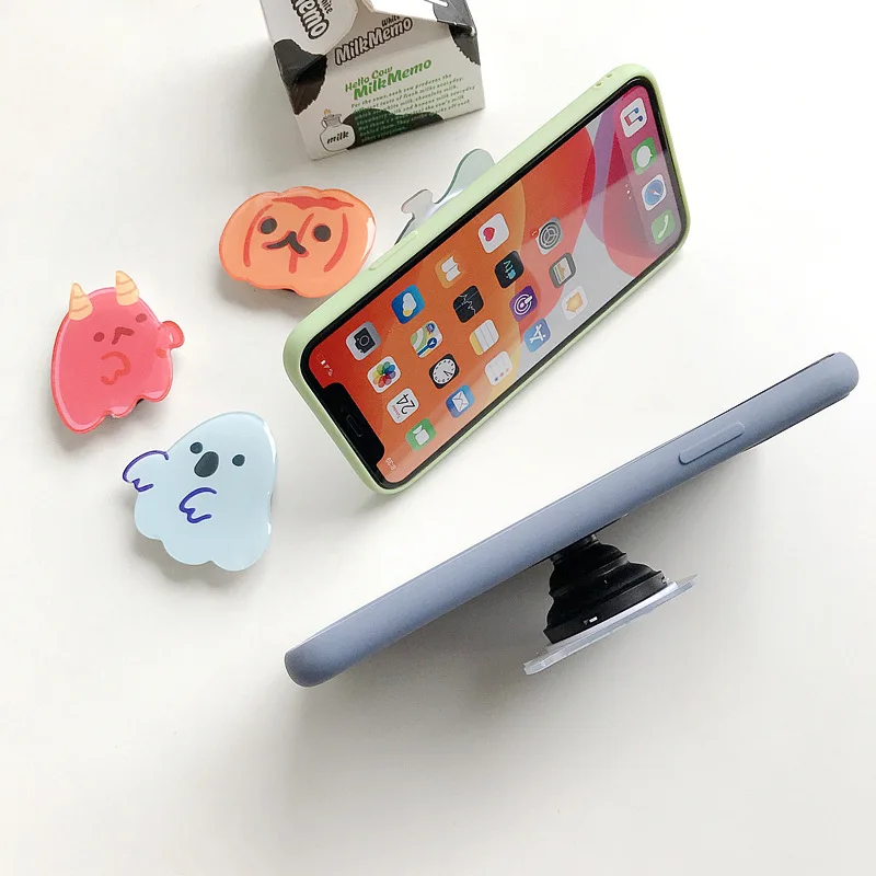 Cute Cartoon Phone Ring Ghost Cell Phone Airbag Stand Lazy Desktop Telescopic Support Stand Cell Phone Accessories Pop Sockets