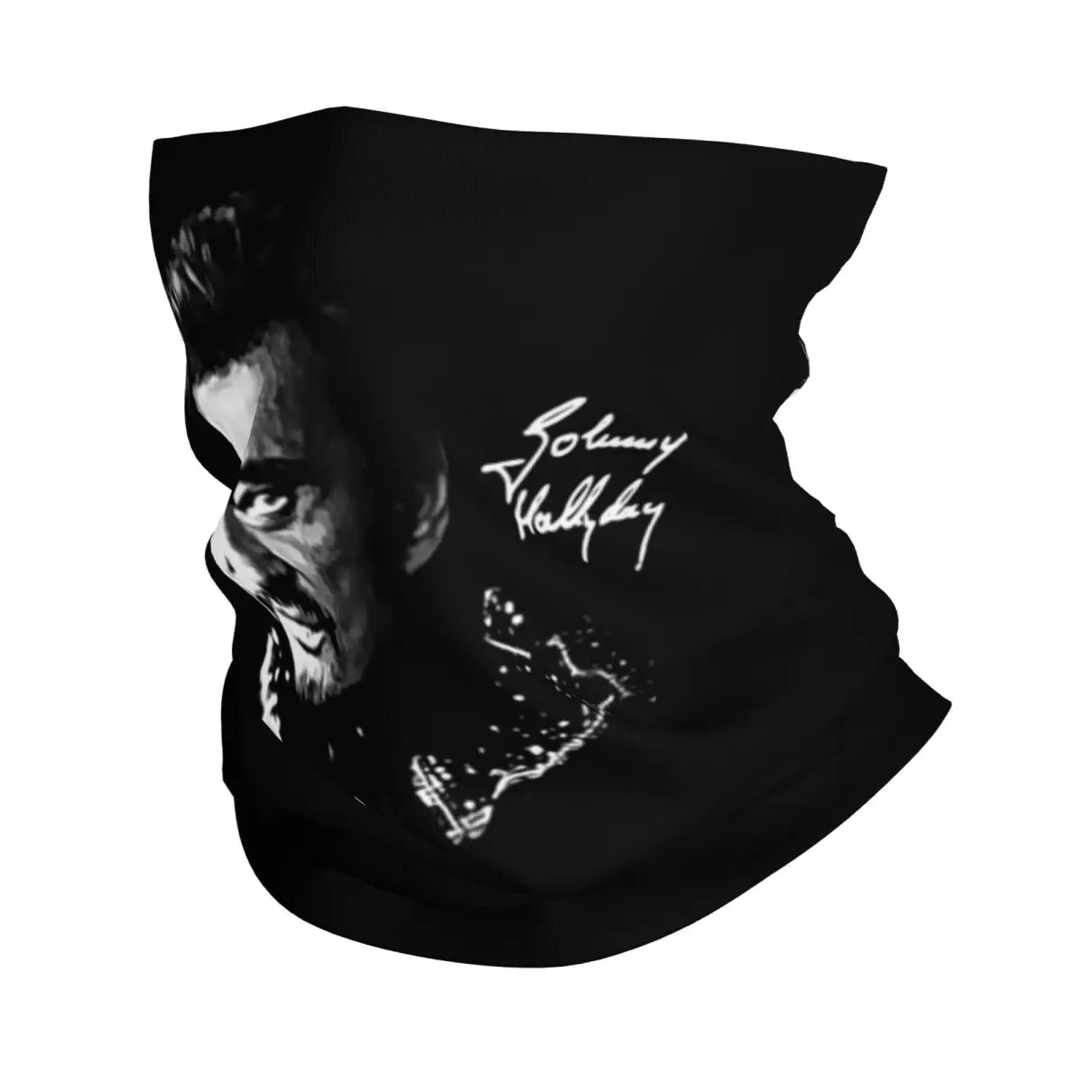 Johnny Hallyday Singer Bandana Neck Cover stampato passamontagna sciarpa multiuso ciclismo sport all'aria aperta Unisex adulto antivento