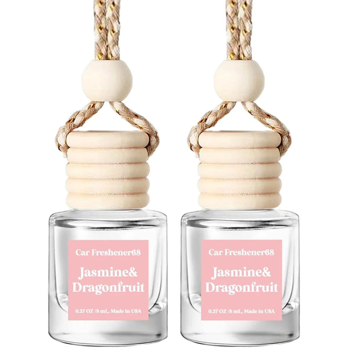 2-Pack Hanging Car Air Freshener Car Hanging Diffuser Glass Perfume Bottles Oil Diffuser Air Freshener Diffuser PH296