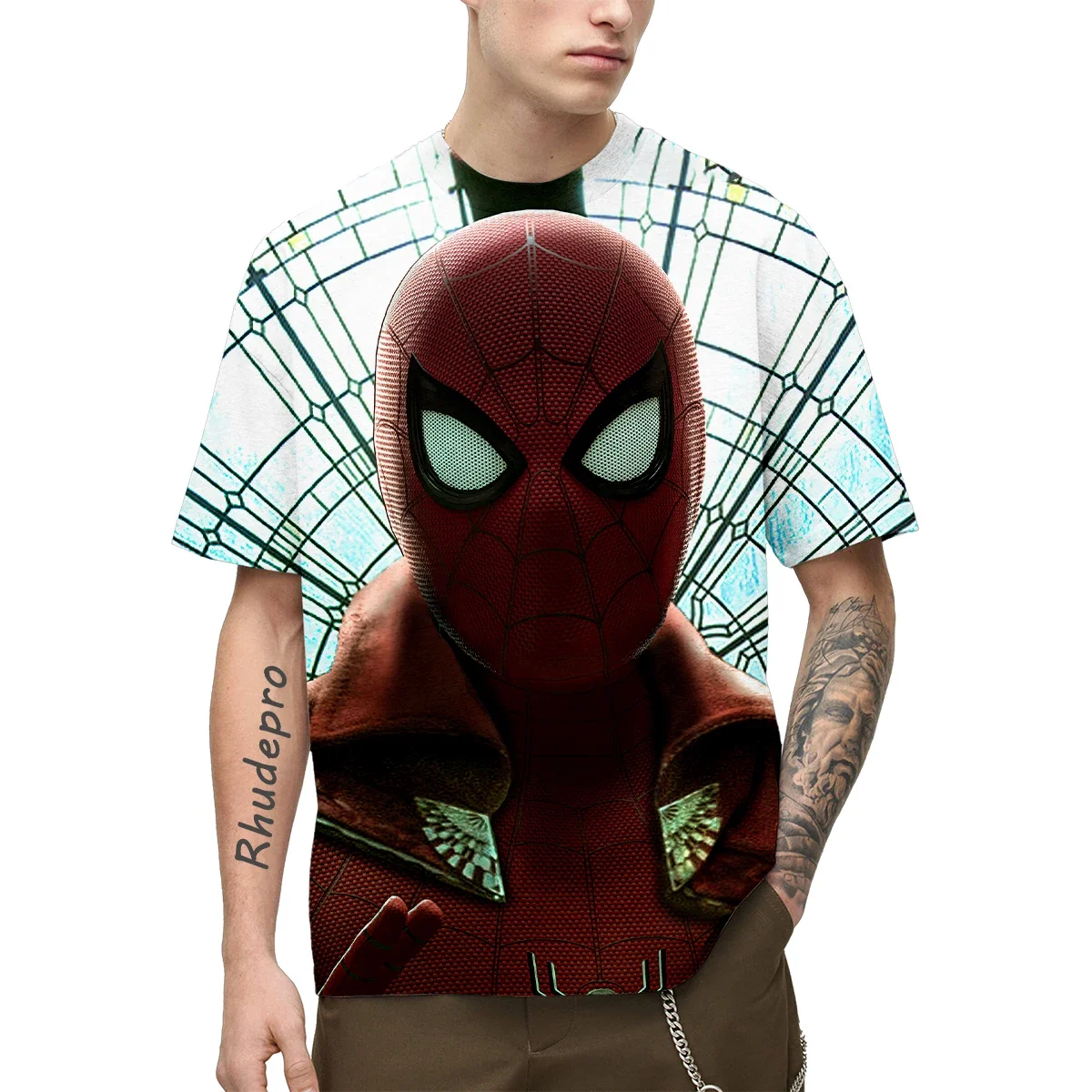 2025 Marvel T-shirt Superhero Spiderman Deadpool Shirt Men's T-shirt Children's Clothing Boys Short Sleeve Fashion T-shirt