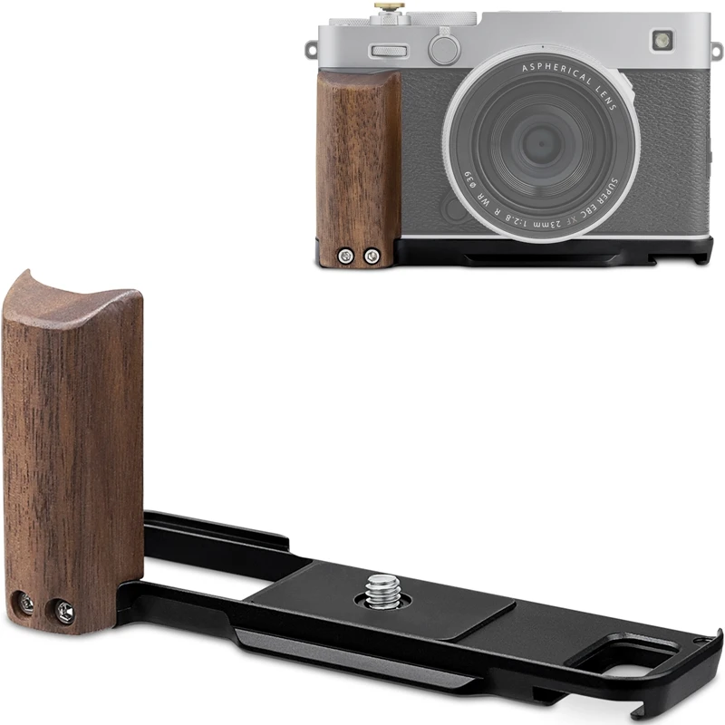 

Деревянная боковая ручка Haoge для камеры Fujifilm X-E5 xe5 — L-образная ручка из палисандра премиум-класса с быстросъемной пластиной